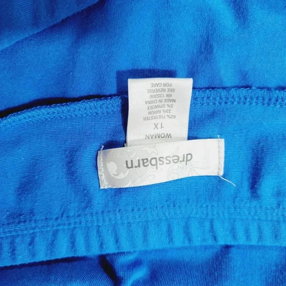 Dressbarn Women's Stretchy Maxi Skirts Pull-On Elastic Waist Blue Size 1X - Picture 4 of 4